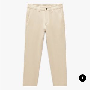 zara slim comfort bistretch tan pants